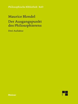 cover image of Der Ausgangspunkt des Philosophierens